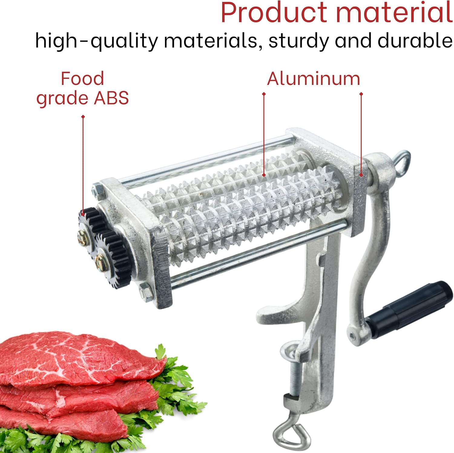Heavy Duty Manual Meat Tenderizer – Cuber Tool Steak Flatten Tool Meat Tenderizer Commercial Tool Meat Grinder