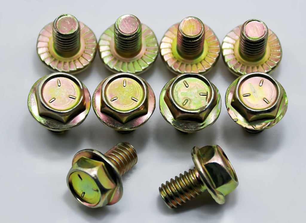 5/16" x 1/2" Flanged Hex Toothed Bolt by Color Zinc Plated, Alloy Steel,Grade 5.(10pcs Pack)