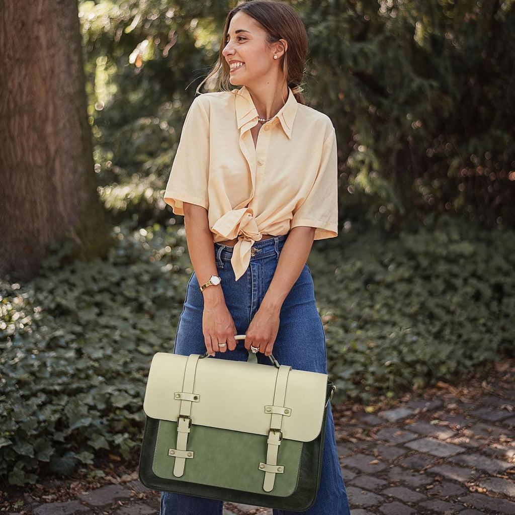 Laptop Bag for Women Vegan Leather Messenger Bag Fashion Briefcase Computer Satchel Bag