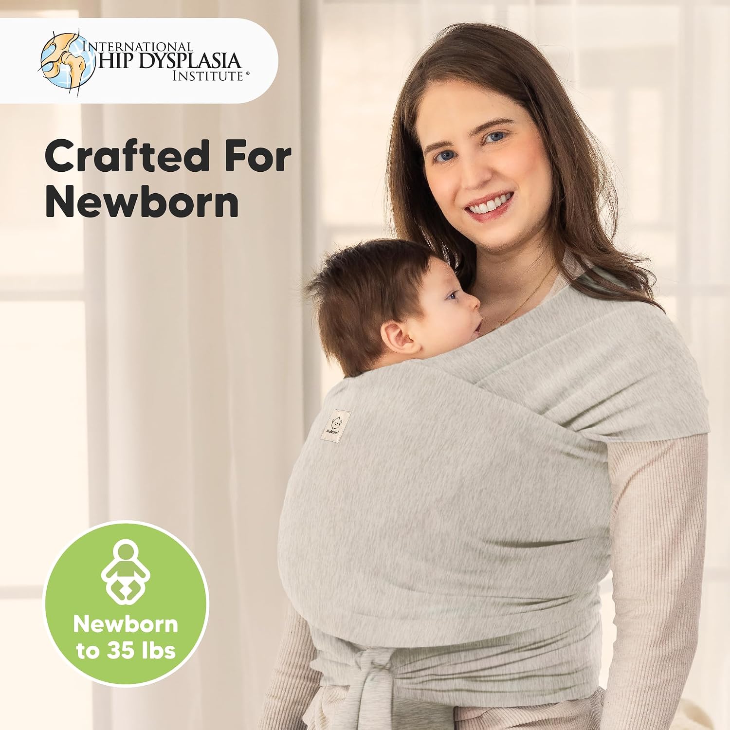 Baby Wrap Carrier, All in 1 Original Baby Carrier (Stone Gray) | Newborn to Toddler Sling, Easy to Wear, Hands Free