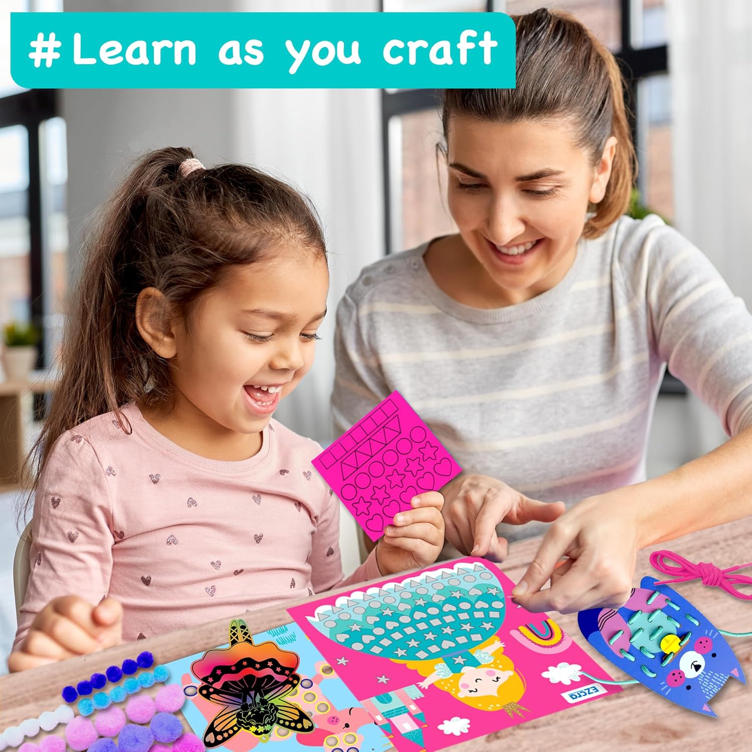 Unicorn Craft Kits for Kids Ages 4-8 – 21 Projects in 1 Craft Box for Kids – All Inclusive No Mess Arts and Crafts