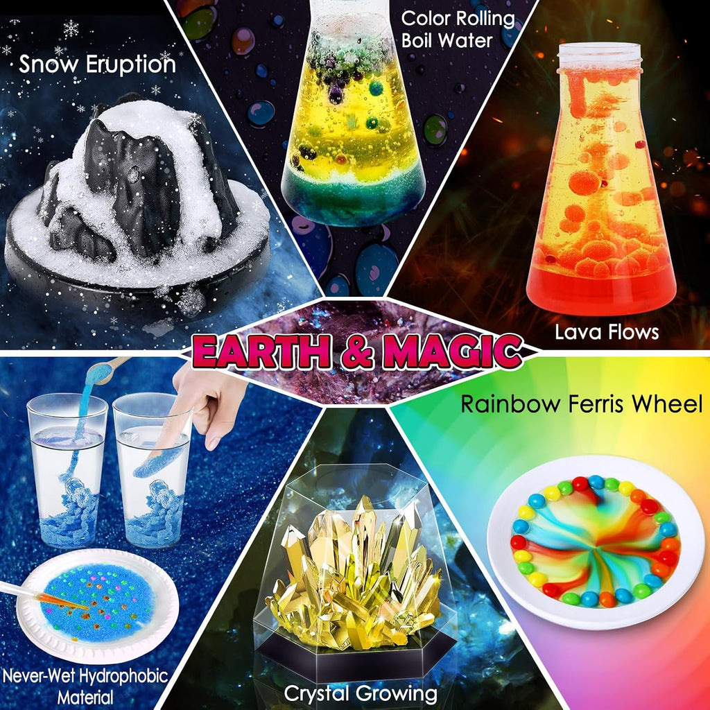 260+ Experiments Science Kits for Kids, S.T.E.M Science Projects | Dig Volcano Gemstones Crystal Making Soap bouncy