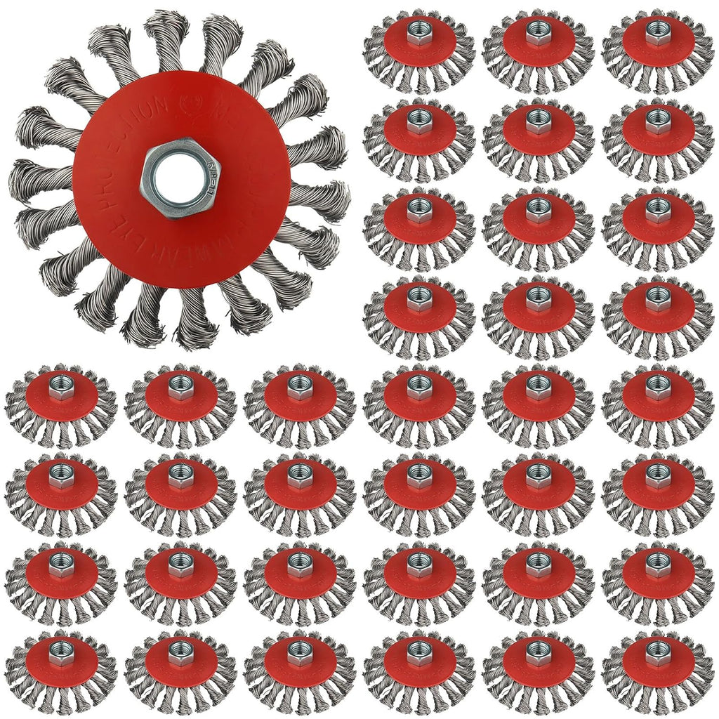 Rocaris 36 Pack 4 Inch Wire Wheel Brush for 4 1/2 Angle Grinder