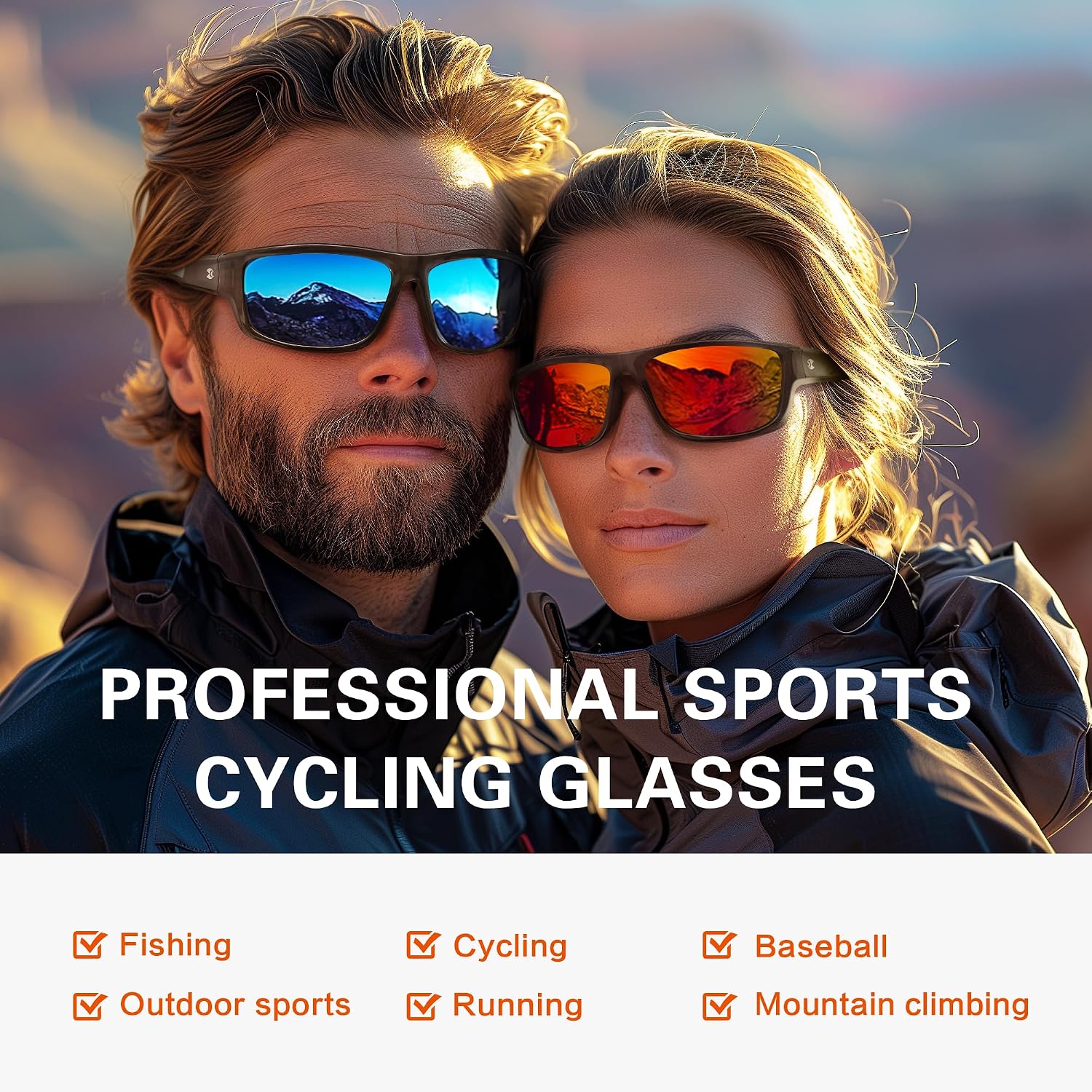Polarized Sports Sunglasses for Men & Women Wrap Design UV Protection | HD polarized TAC Lens Reduces Glare Non-slip