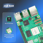 TRASKIT Basic kit for Raspberry Pi 5 2GB RAM,27W PD Power Supply,PI5 Case, Active Cooler and Pi 5 2GB Single Board Included