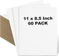 60 Pack 11 X 8.5 Inch White Cardboard Sheets