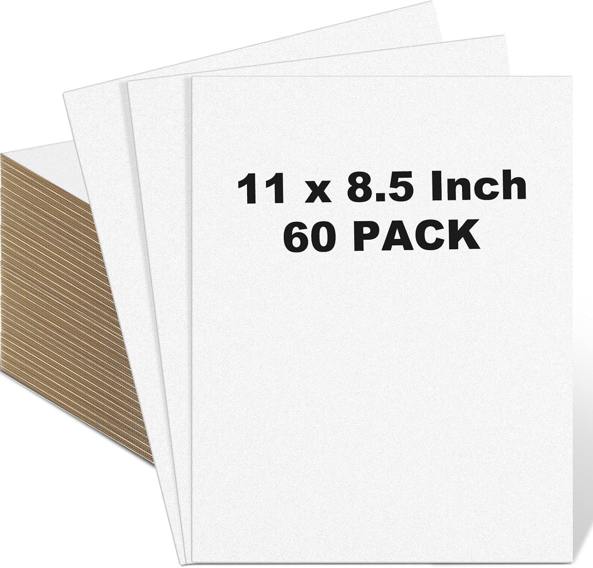 60 Pack 11 X 8.5 Inch White Cardboard Sheets