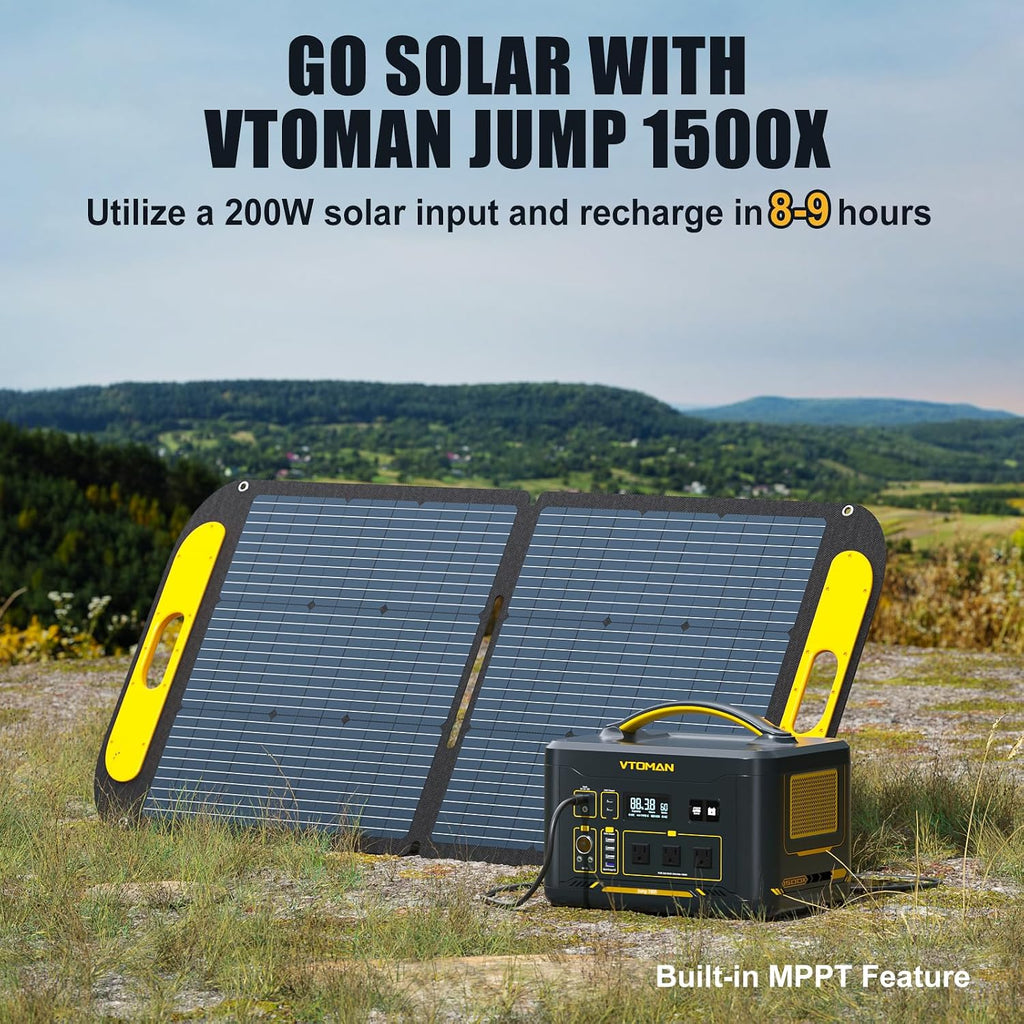 Jump 1500X Portable Power Station with 110W Solar Panel | 828Wh LiFePo4 Solar Generator Kit with 1500W Pure Sine Wave
