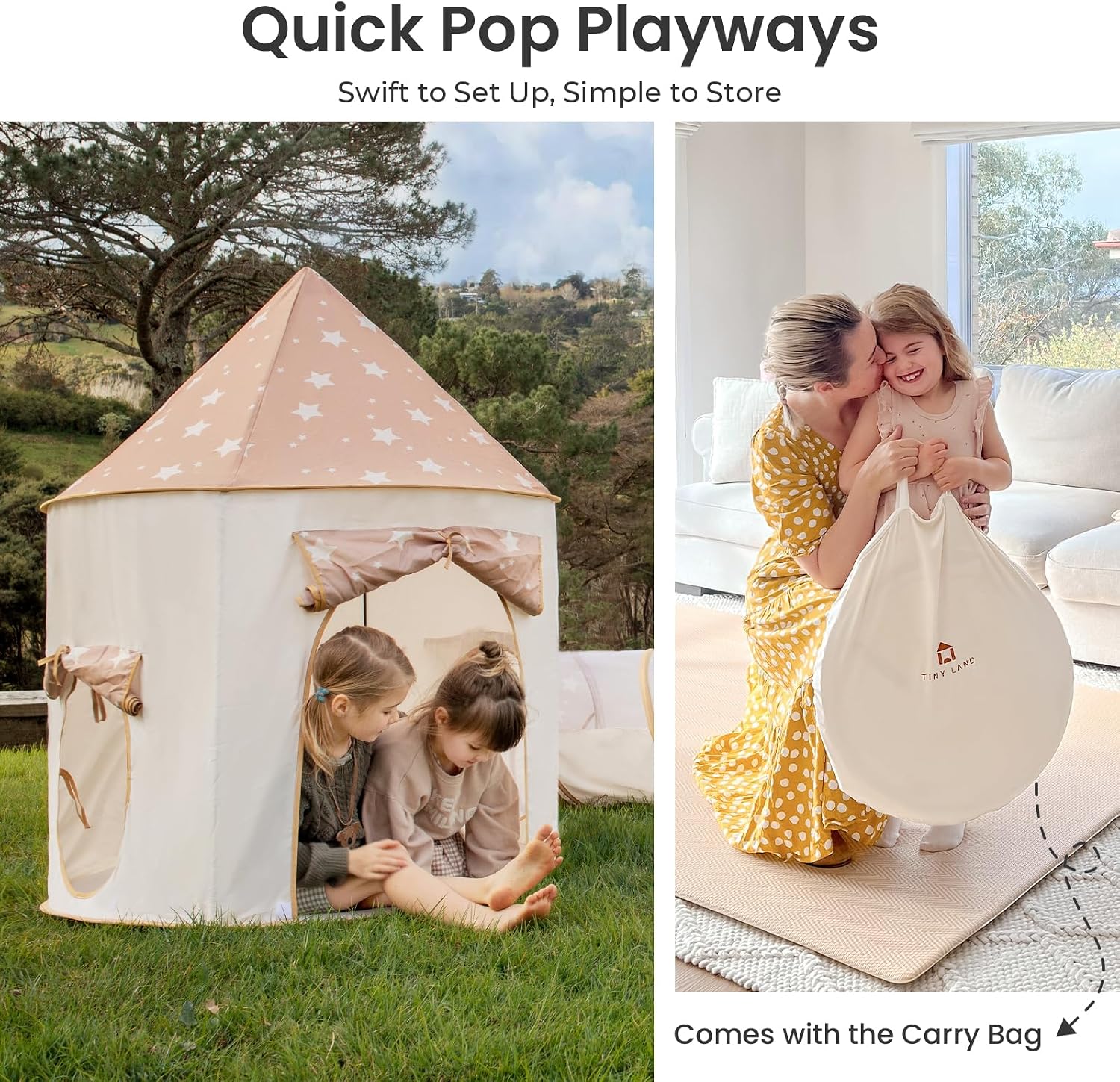 Kids Play Tent with Tunnel, Pop-Up Tent & Ball Pit for Toddlers | Foldable Indoor Play Set With Carry Bag, Breathable