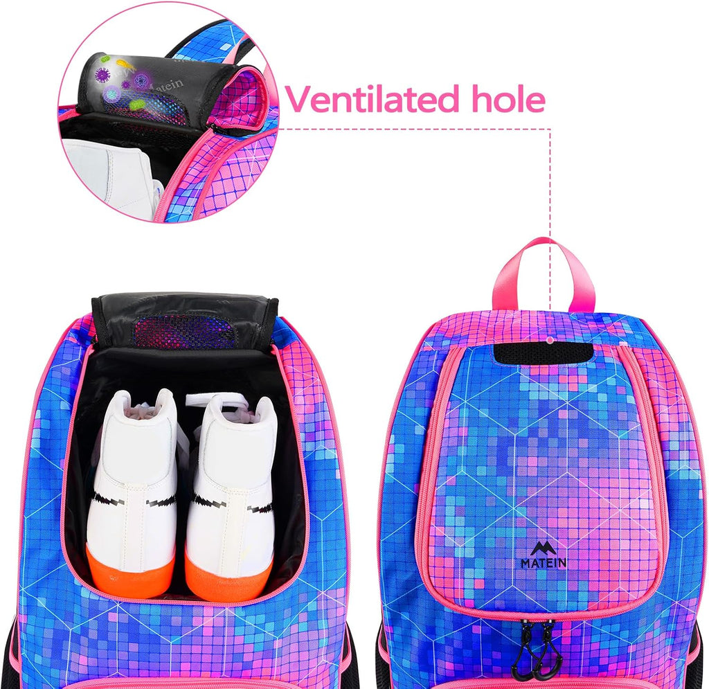 Basketball Bag, Sturdy Soccer Bag with Ball Holder & Shoe Compartment, Large Basketball Backpack for Training