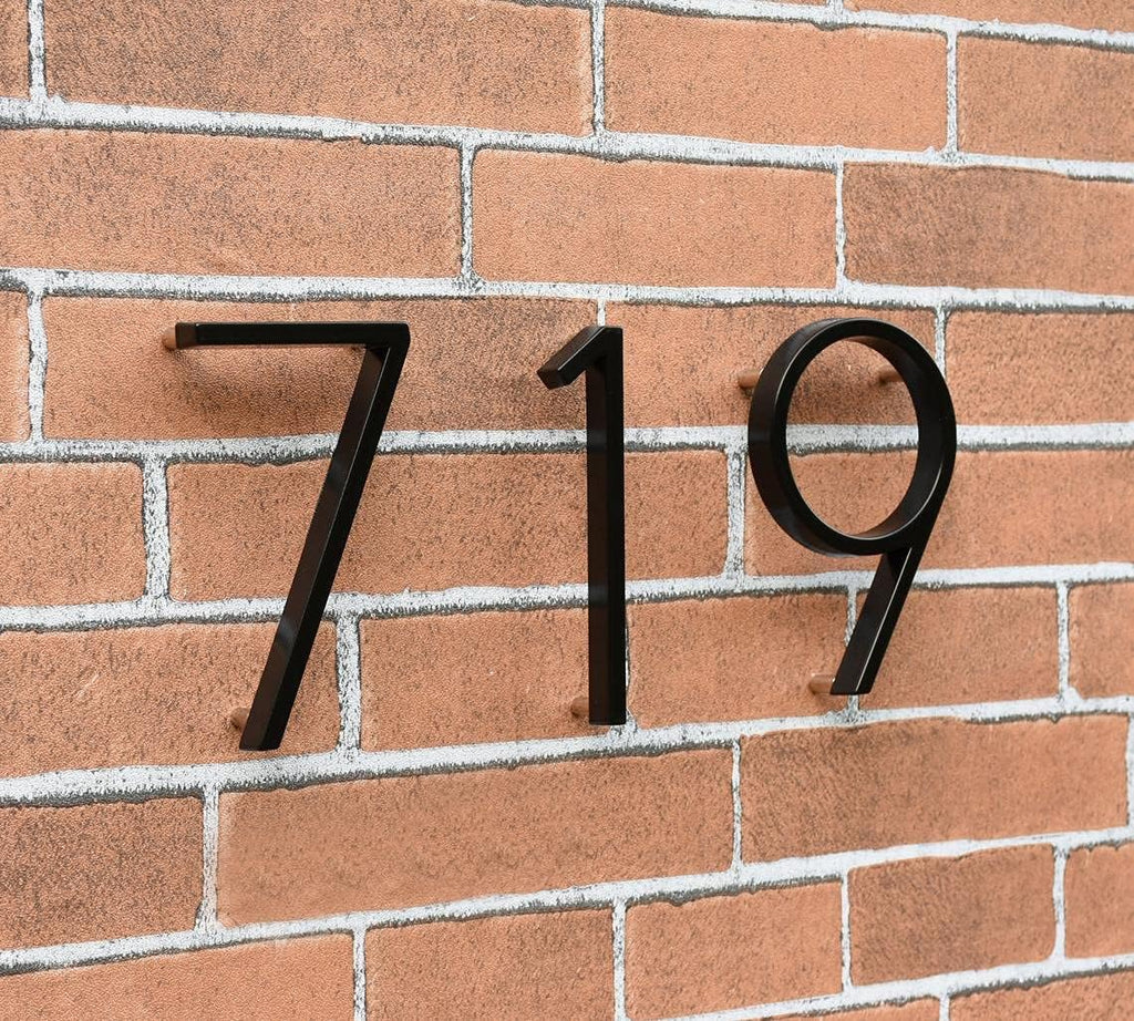 5" Stainless Steel Floating House Number, Metal Modern House Numbers (8) | Outdoor Signs, Mailbox Decor Number for