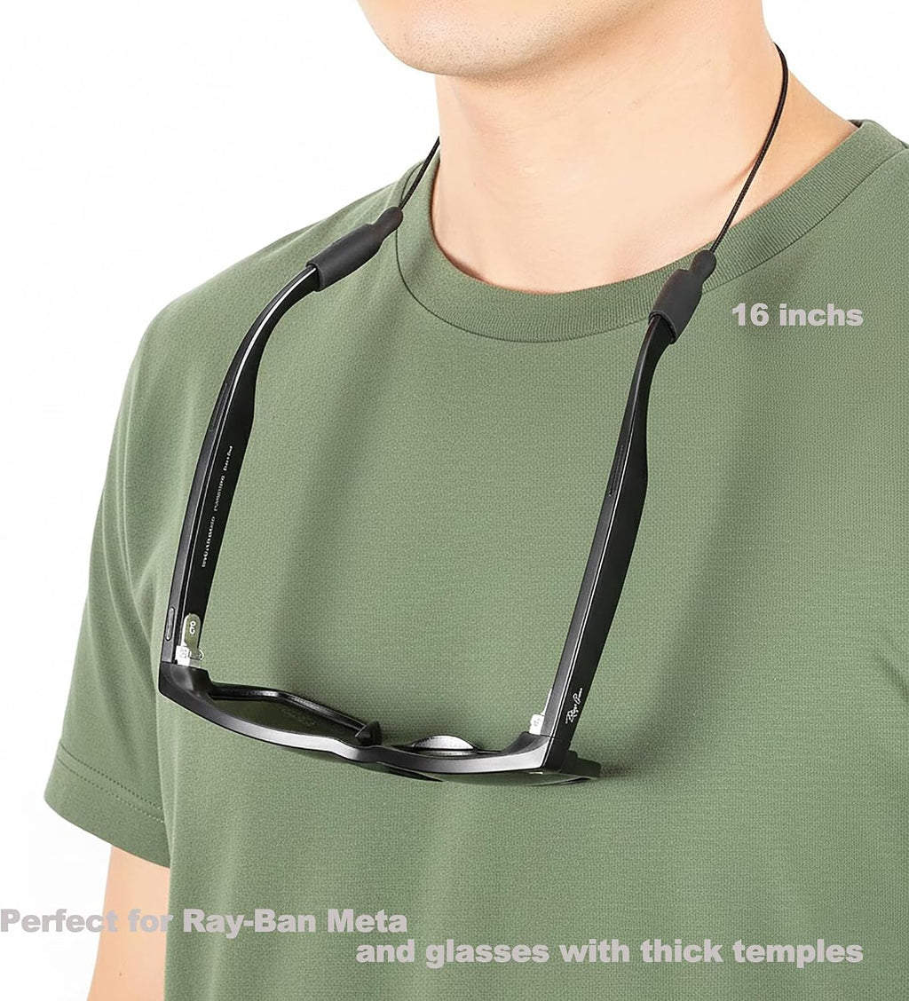 Glasses Strap for RayBan Meta Smart Glasses, Wide Temples-Eyeglasses Strap String for Men Women Kids, Eye Glasses