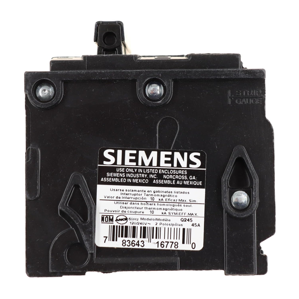 Siemens -HI Q245 45-Amp Double Pole Type QP Circuit Breaker, black