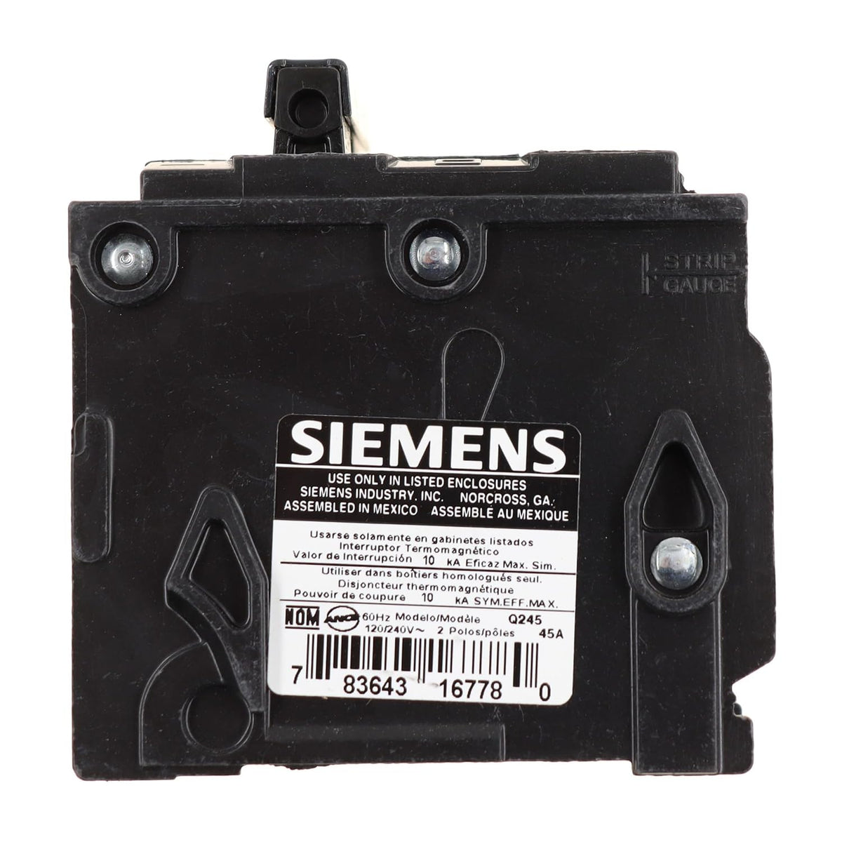 Siemens -HI Q245 45-Amp Double Pole Type QP Circuit Breaker, black