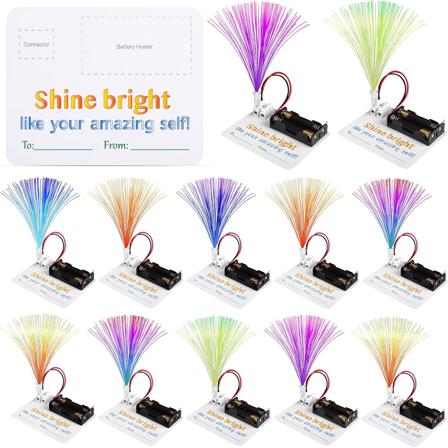 12 Bulk STEM Kits for Kids 8-12 Crafts, Science Projects Classroom Activities, Fiber Optic Light Experiments Craft
