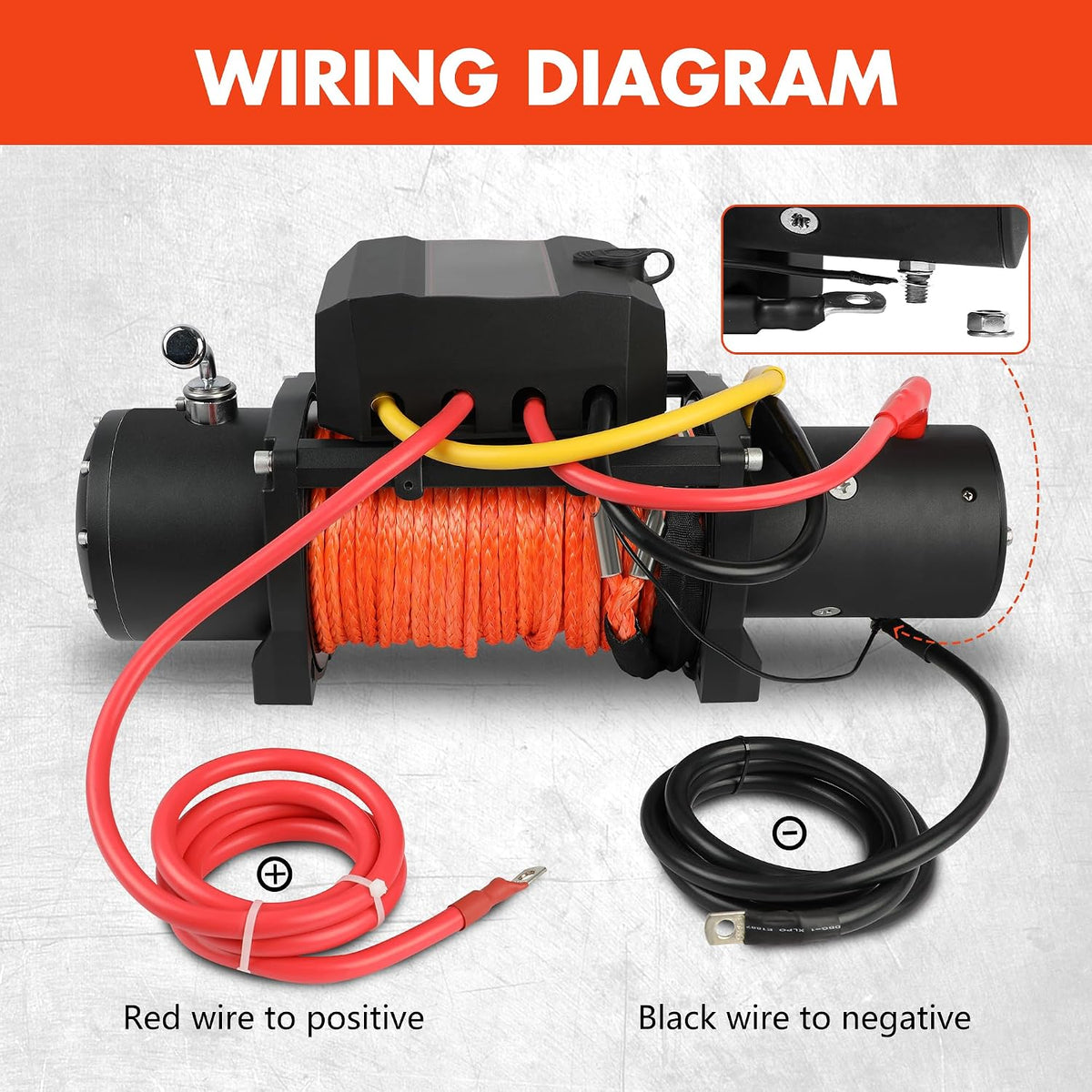 9500 lb Electric Winch 12V Waterproof IP68 Heavy Duty Trailer Winch