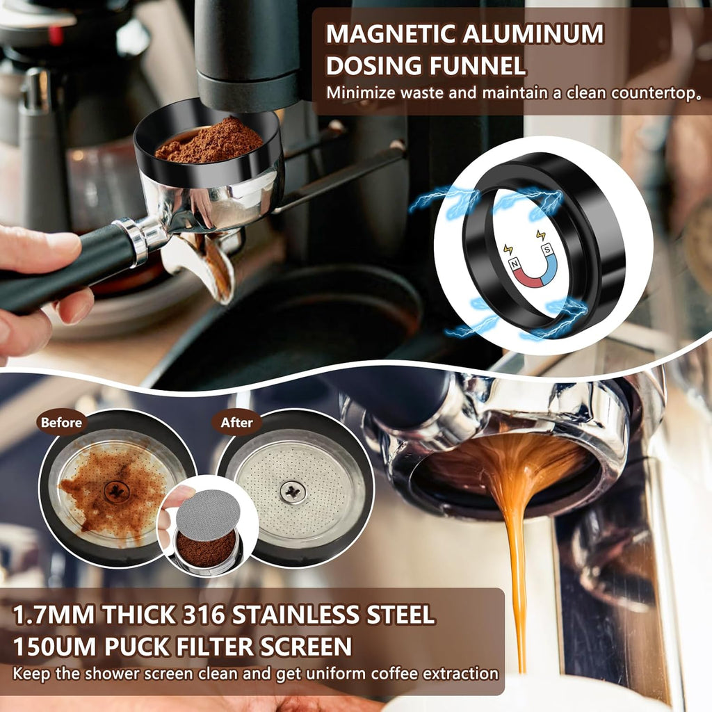 25 PCS Espresso Accessories Kit, 53.3mm/54mm Espresso Tamper Kit Coffee Tamper Set, Espresso Tamper with Spring