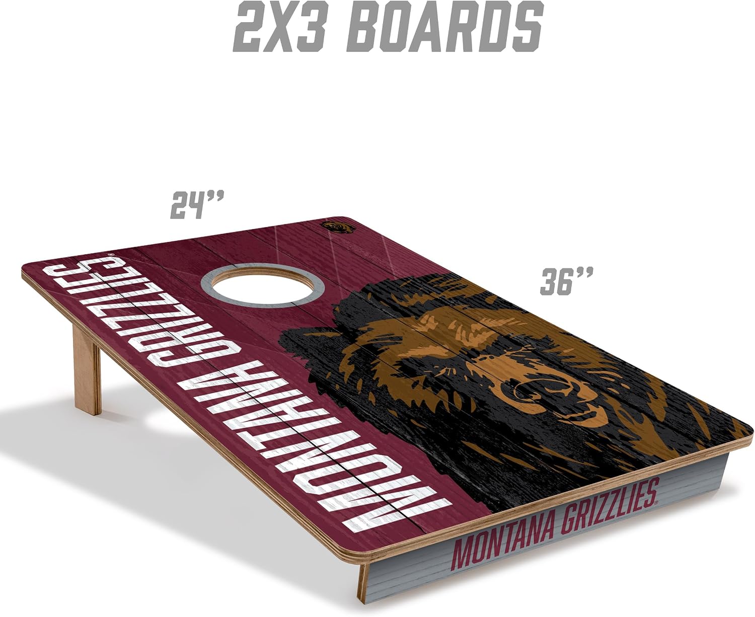 NCAA 2’ x 3’ Wood Cornhole Game with Logo Bags