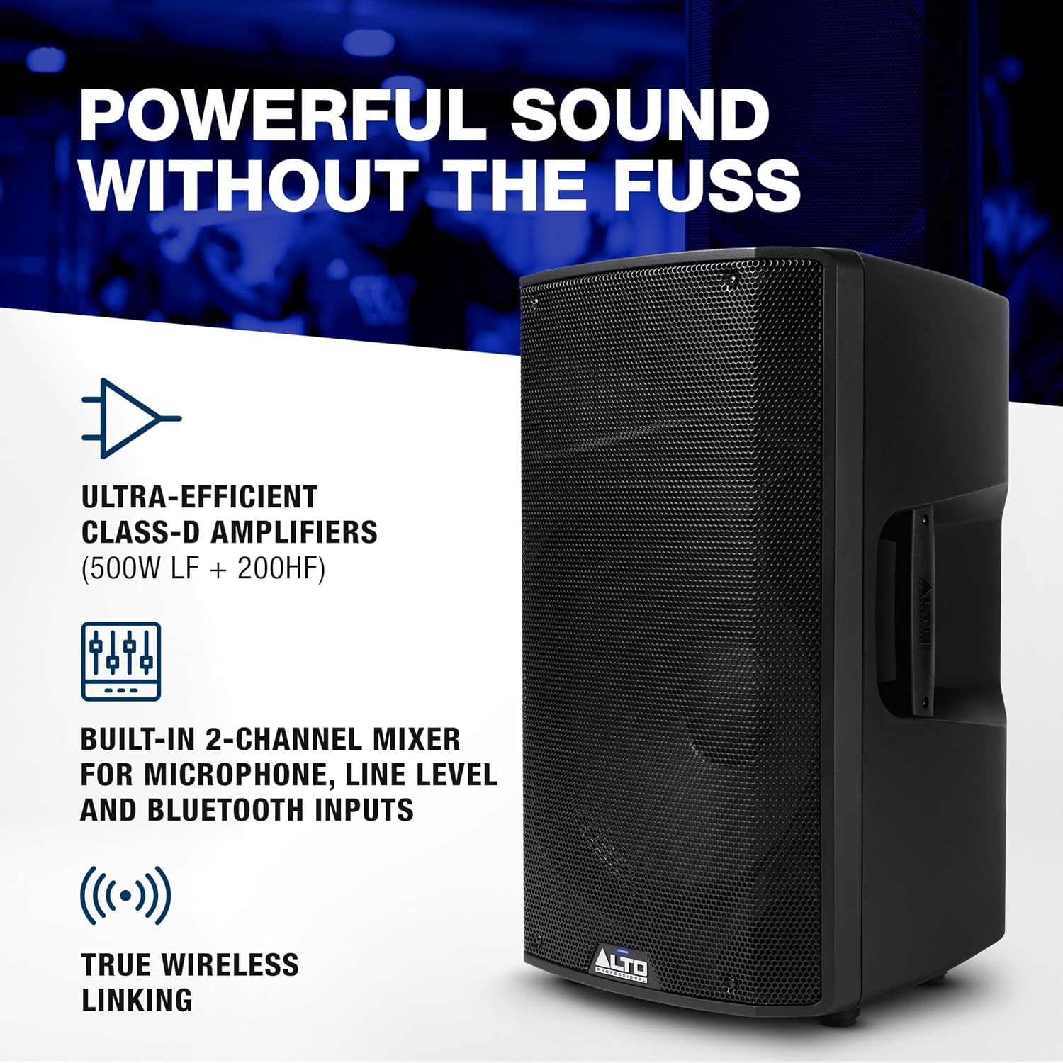 Alto TX415 700W 15" Powered PA Speaker | TWS Bluetooth, 2-Channel Mixer. Built for Outdoor DJ, Band Performances