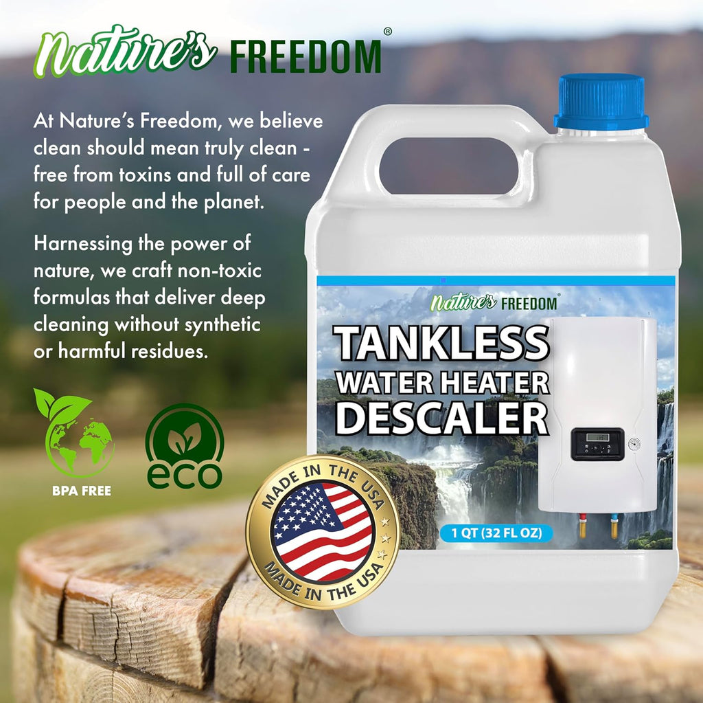 Tankless Water Heater Flush Descaler, Quart (32 oz) – Professional Non-Toxic Descaling Solution, Biodegradable, Made