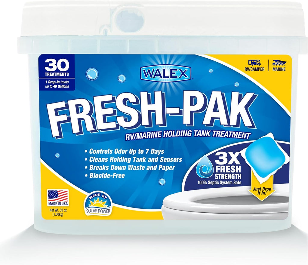 Fresh-Pak RV/Marine Holding Tank Treatment - Black Water Holding Tank Deodorizer for Rapid Breakdown of Waste &