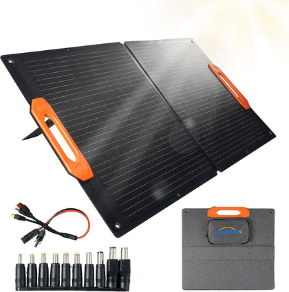 100W Portable Solar Panel for Power Station, 25% High Efficiency ETFE Foldable Solar Panel Charger, QC3.0, USB-C 66W