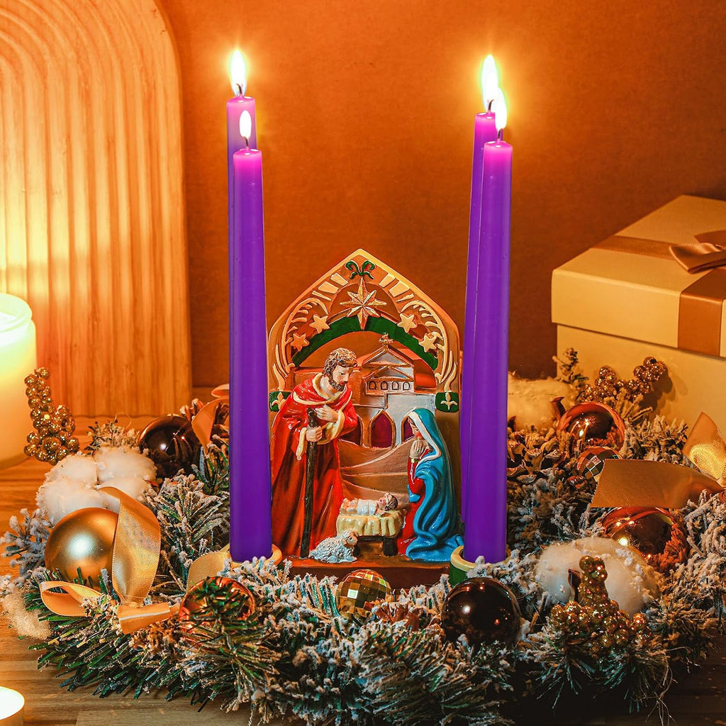 Nativity Advent Decorations Advent Candle Holder Holy Family Nativity Scene with Arch Candle Holder Religious Decors