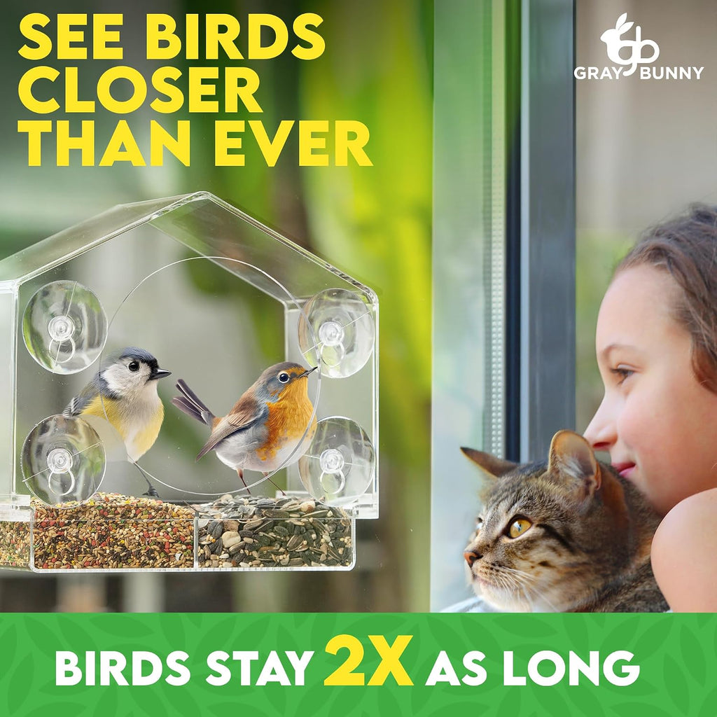 Window Bird Feeder House – Suction Cup Mount Feeder