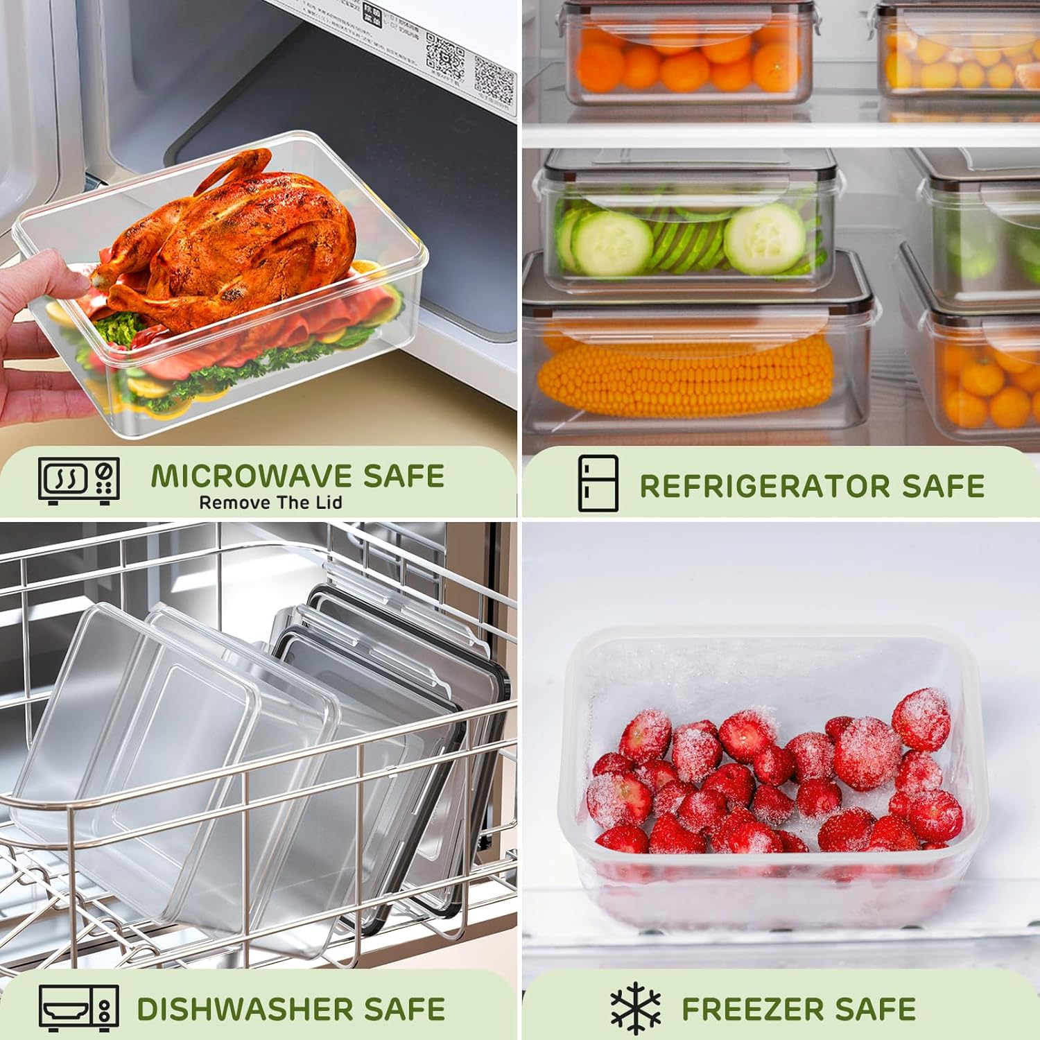 40 PCS Food Storage Containers with Lids Airtight (20 Lids &20 Containers) - Leakproof Meal-Prep Containers for