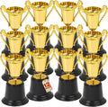 Fun Gold Plastic Mini Trophies - 12 Pack - 5 Inch - Award Trophy Cup Set for Superstar Kids - Champion Celebrations