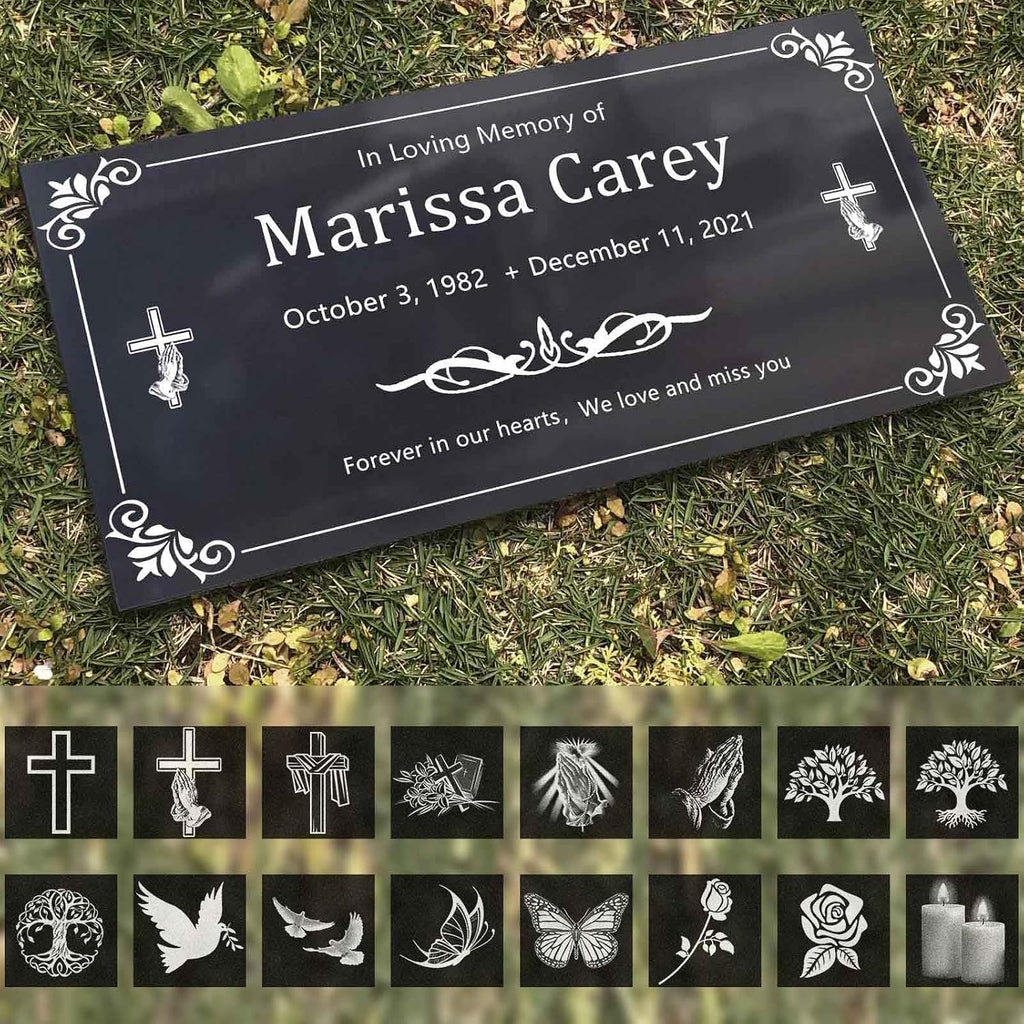 Custom Headstones for Graves Memorial Stone Personalized Temporary Grave Marker for Cemetery for Humans Tombstones