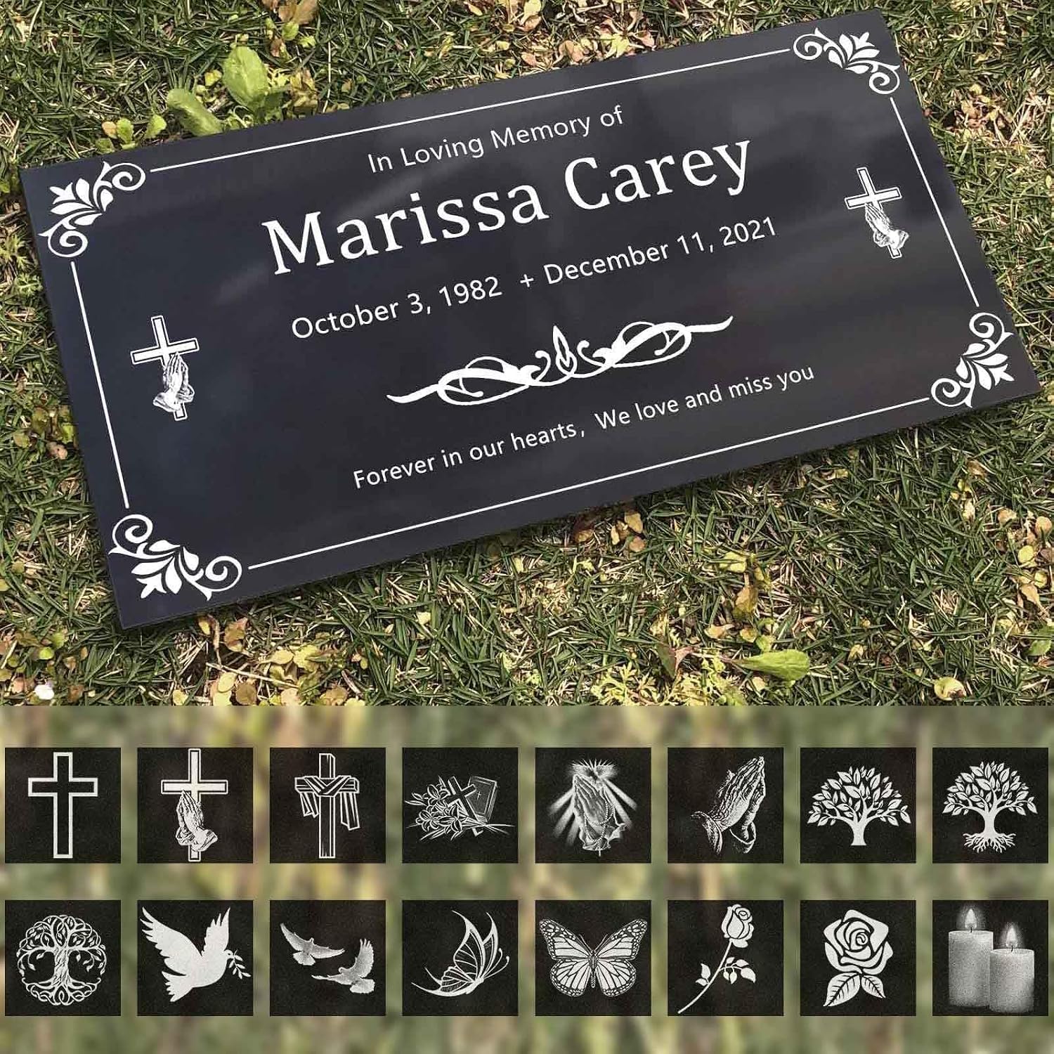Custom Headstones for Graves Memorial Stone Personalized Temporary Grave Marker for Cemetery for Humans Tombstones