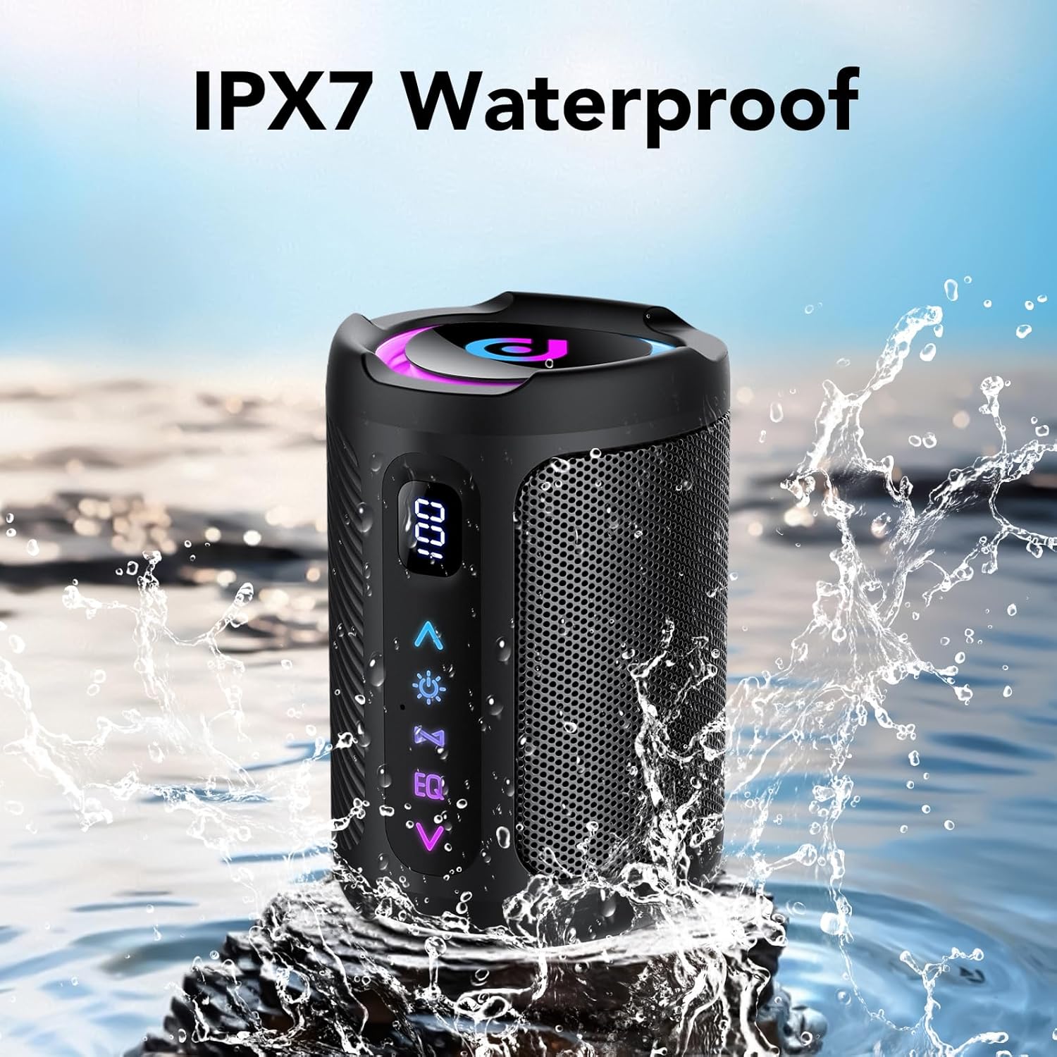 Bluetooth Speaker, 2026 Portable Wireless Speakers with Led Light, Bluetooth 5.4, 15H Playtime, Enhanced Bass, IPX7