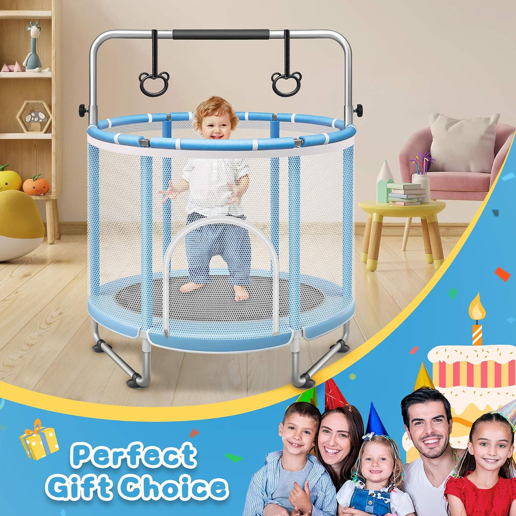 55" Kids/Toddler Trampoline with Safety Enclosure Net,Indoor & Outdoor 440LBS Capacity 6-in-1 Trampoline with