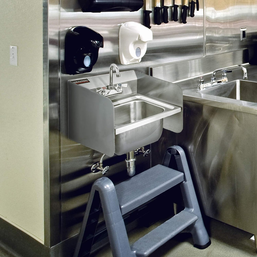 Stainless Steel Sink Splash Guard - 17" x 12" Wall Mount Commercial Kitchen Shield - Kitchen Safety & Hygiene Cooking