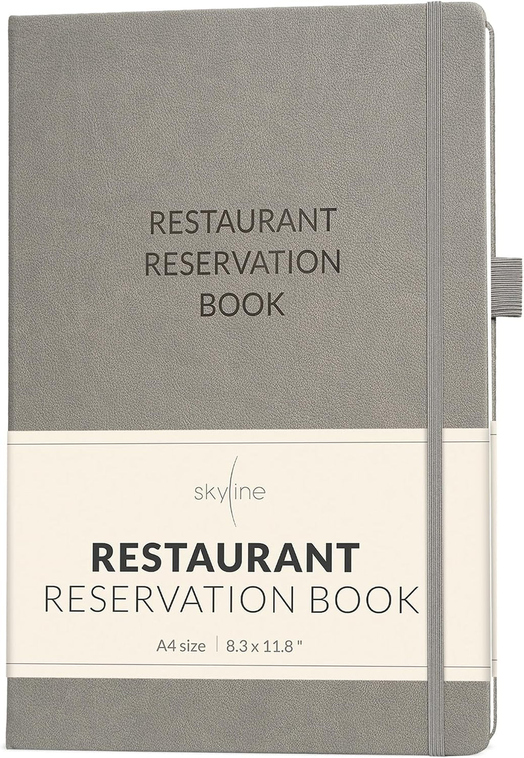 Reservation Book for Restaurant Host, Undated Hardcover, Gray