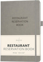Reservation Book for Restaurant Host, Undated Hardcover, Gray