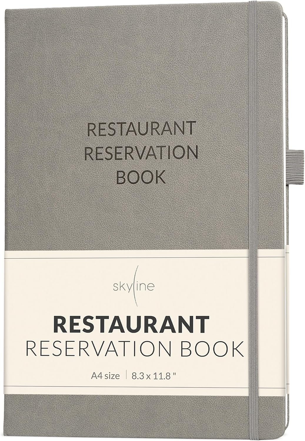 Reservation Book for Restaurant Host, Undated Hardcover, Gray