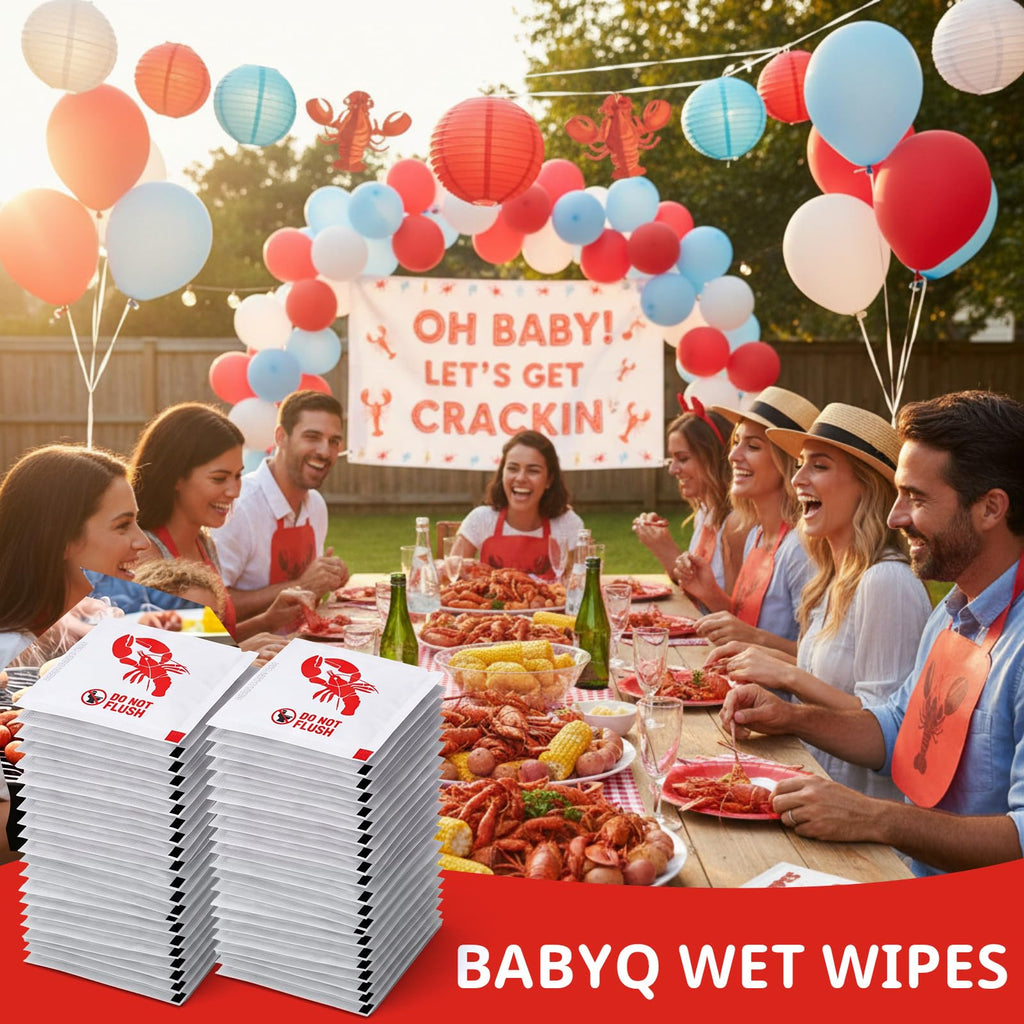 100 Pcs Lobster Wet Wipes Bulk, Individually,Lobster