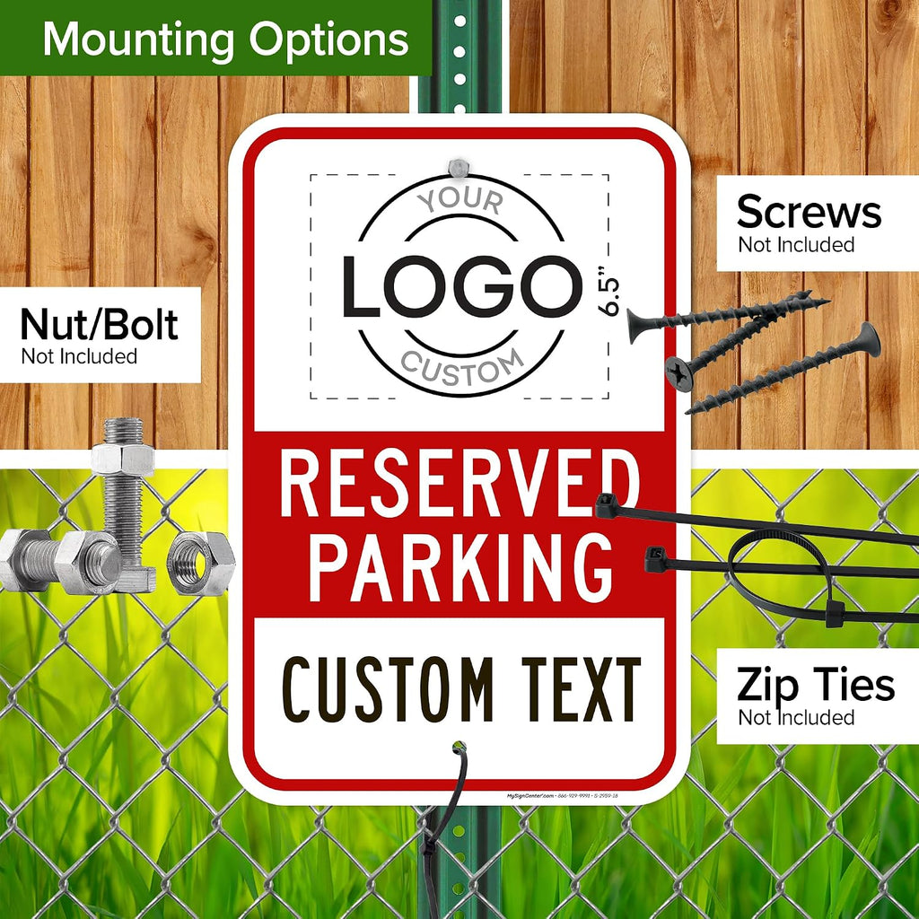 Custom No Parking Sign, Custom Reserved Parking Signs for Business, 12x18 Inches, Rust Free .063 Aluminum, Fade