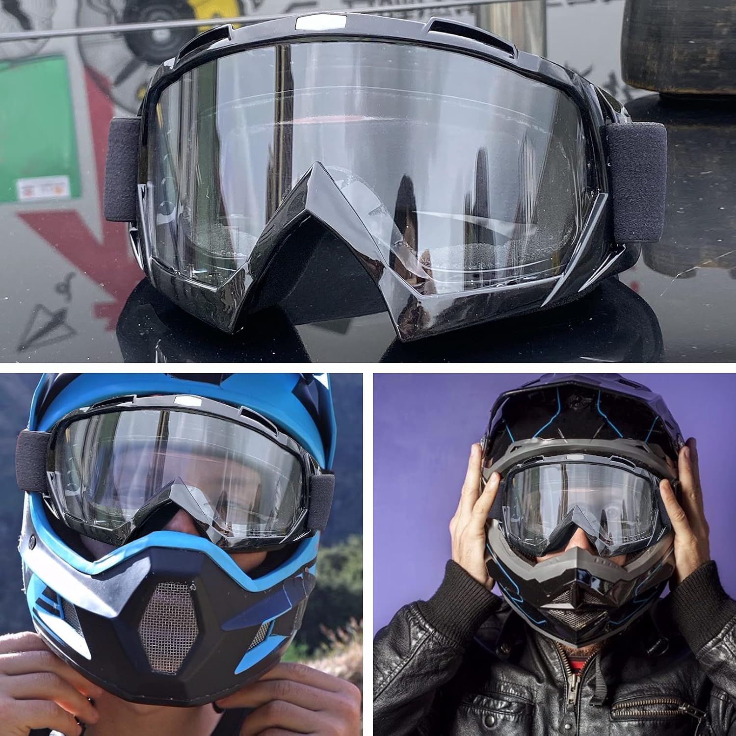 Motorcycle Goggles Motocross Dirt Bike ATV Racing Goggles | Windproof, Dustproof, Scratch Resistant, Ski Protective