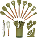 Silicone Kitchen Utensils Set & Holder: Cooking Utensils Set - Kitchen Essentials for New Home & 1st Apartment