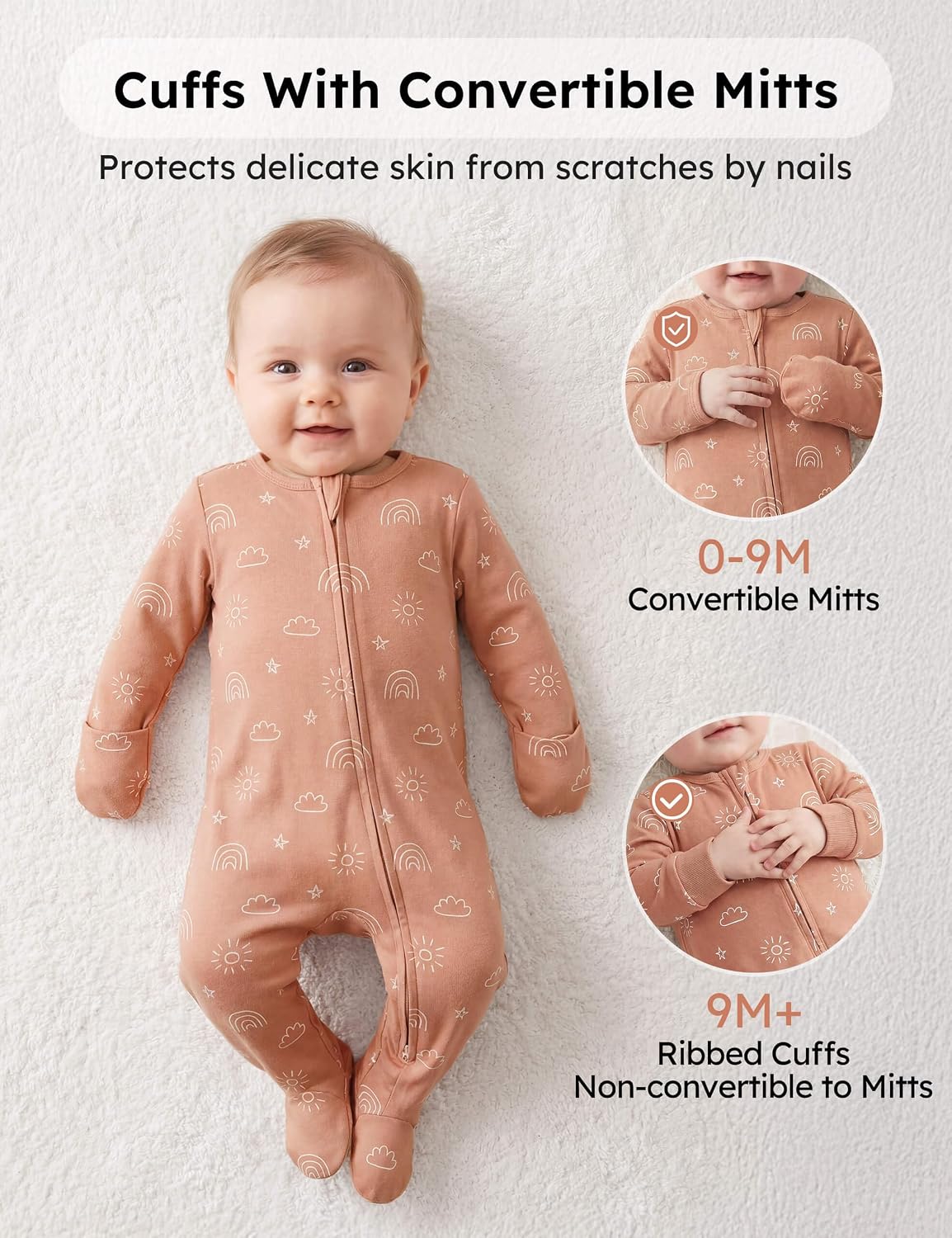 Baby Pajamas 100% Organic Cotton Newborn Sleepers Boy Girl Clothes