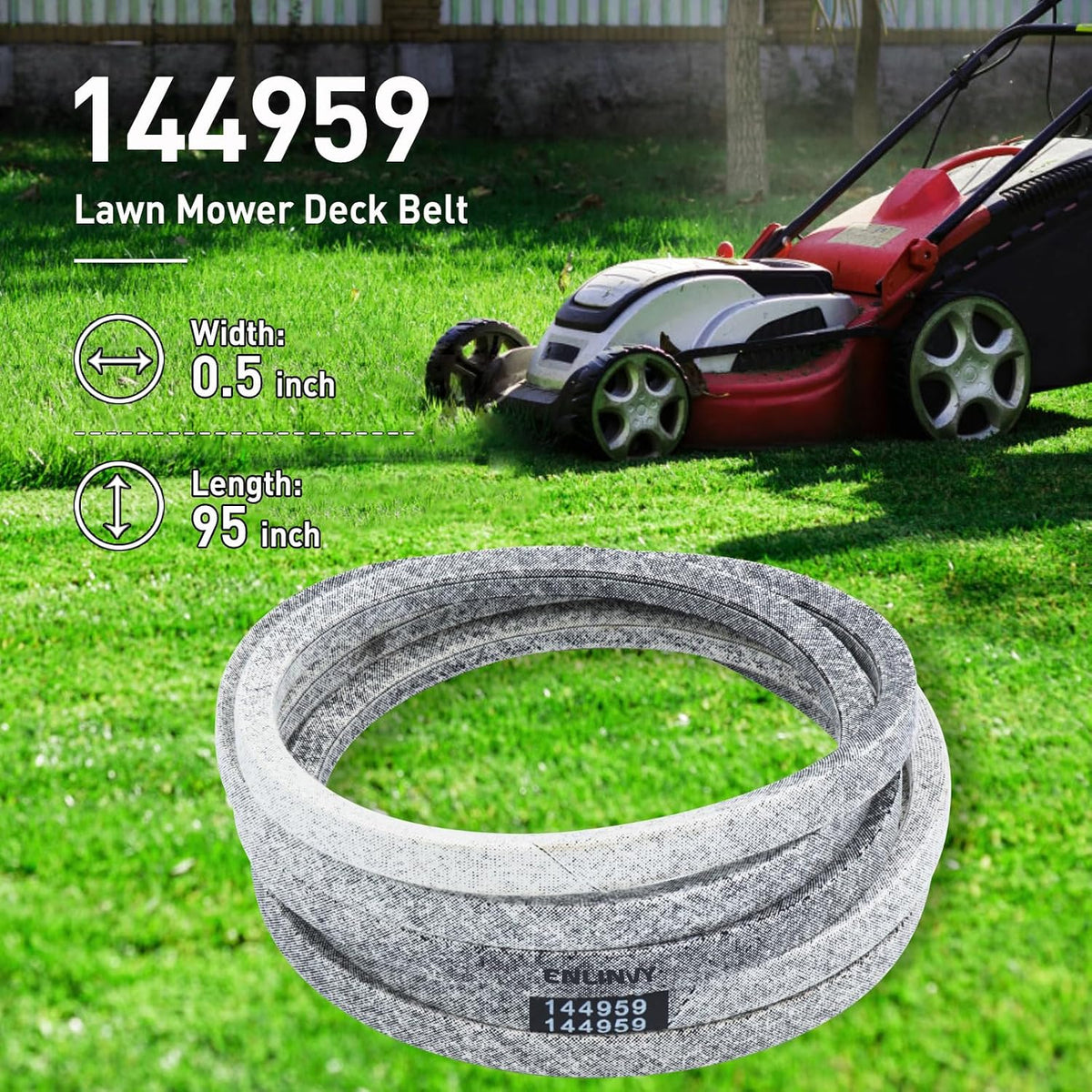 144959 Deck Belt 1/2"x 95" Replaces Craftsman 42 inch Deck Belt