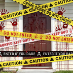 5Pcs 89.6Feet Caution Tape Halloween Decorations Outdoor House