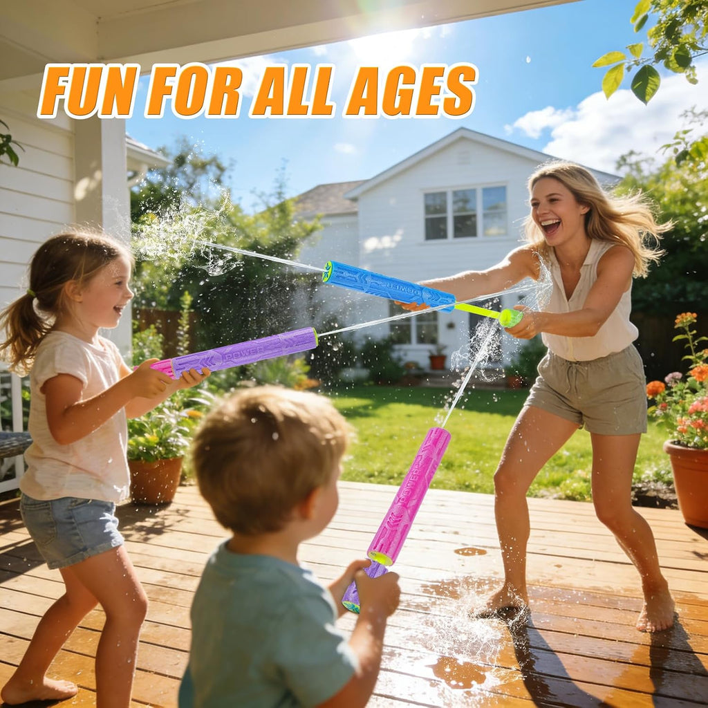 Water Blasters, 6 Pack Foam Water Guns for Kids Adults, Pool Toys Water Squirter Comfortable Handle