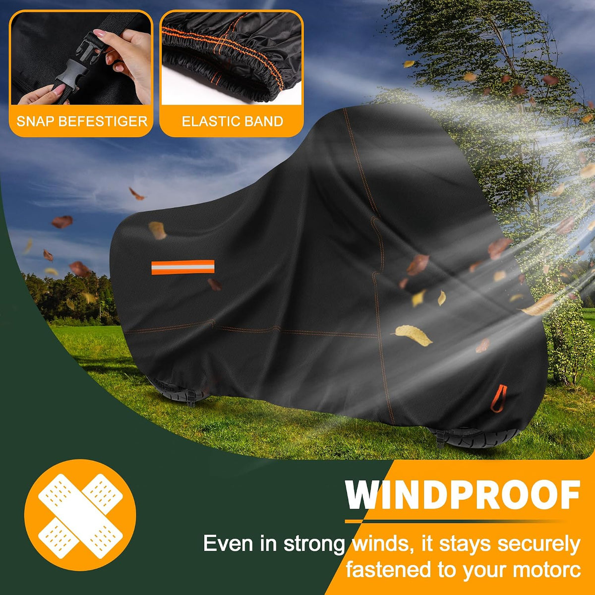 Motorcycle Cover Waterproof Motorcycle Rain Tarp Outdoor Storage