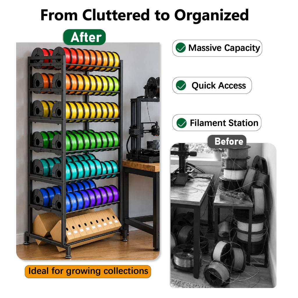3D Printer Filament Storage Rack, 7-Tier Double-Row, 126 Spools