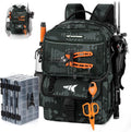 BaitSpace Fishing Tackle Backpack with Removable Bait Binder,2 Rod Holders Storage Fishing Gear and Equipment | 50L