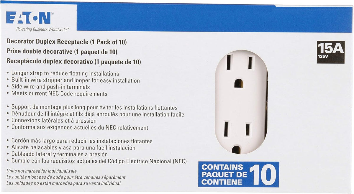 EATON 1107W-10-L Receptacles One Size White